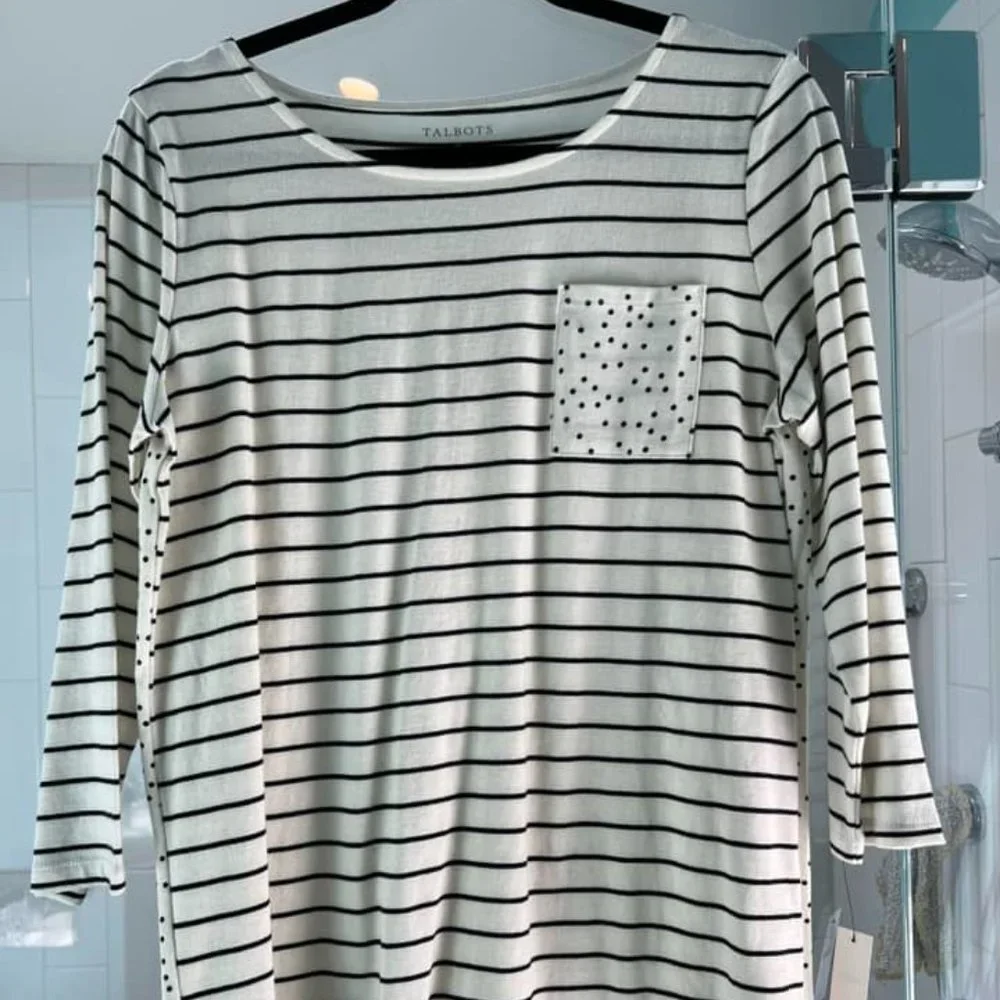 Talbots Mixed Media Top - Picture 1 of 3